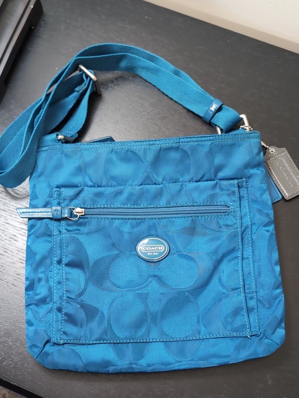 Coach Signature Getaway Nylon File Bag Crossbody F77408